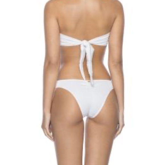 PilyQ White Pearl Ribbed Basic bikini bottom NWT - Picture 2 of 7